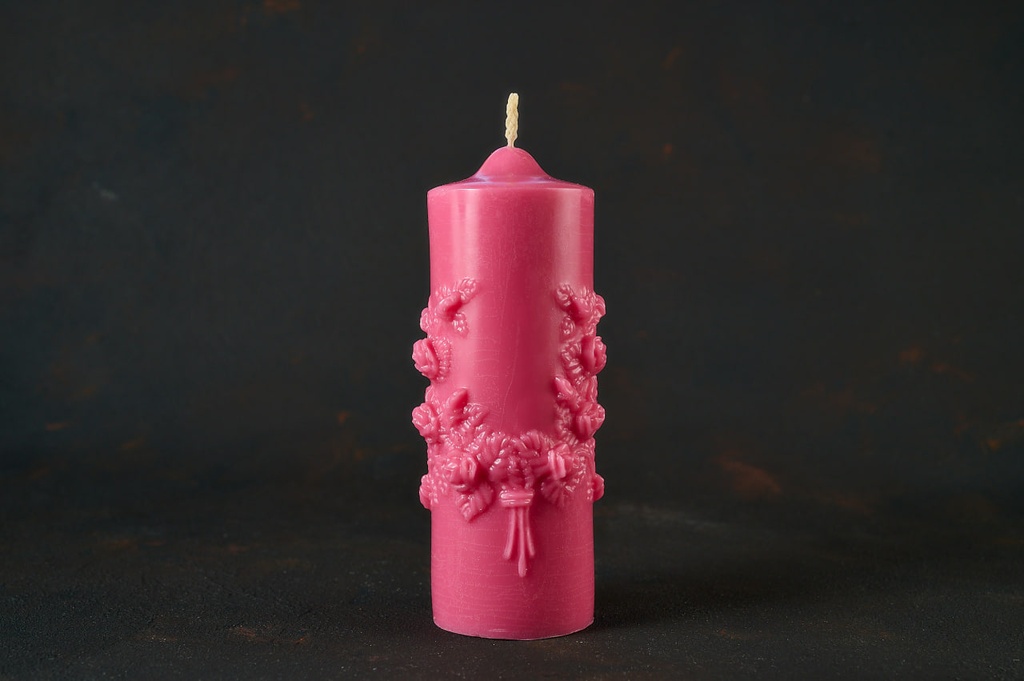 Свічка з бджолиного воску "Весняні квіти",150г