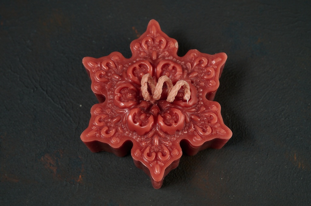 Свічка з бджолиного воску, "Сніжинка", 70г