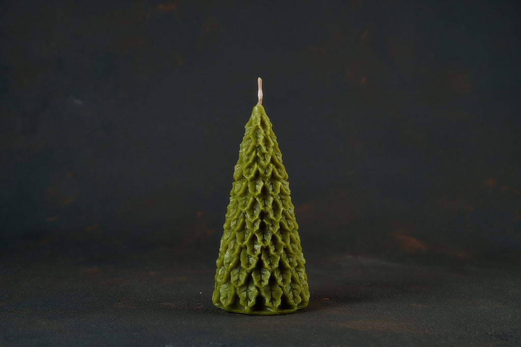 Свічка з бджолиного воску, "Ялинка", 60 г