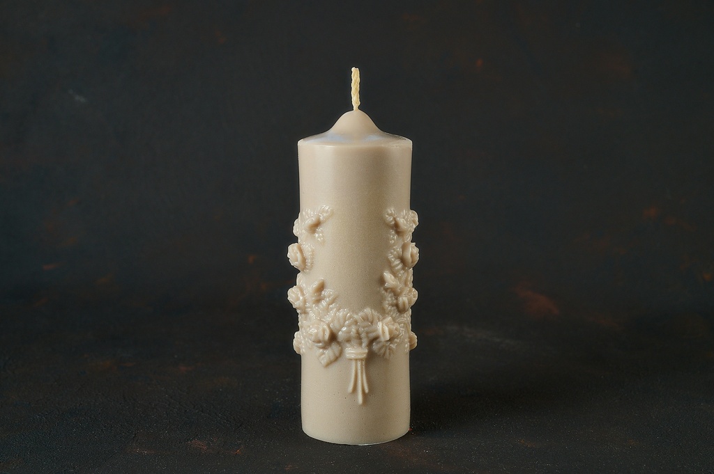 Свічка з бджолиного воску "Весняні квіти",150г