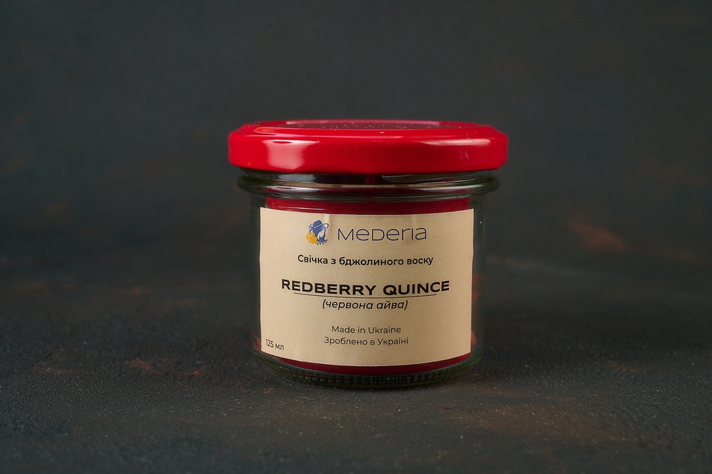 Свічка з бджолиного воску у скляному свічнику, 125 мл