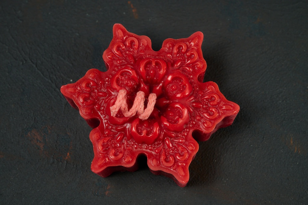 Свічка з бджолиного воску, "Сніжинка"