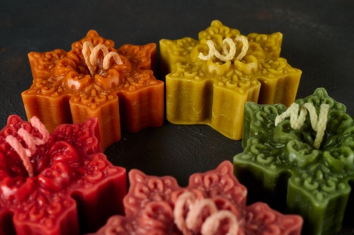 Свічка з бджолиного воску, "Сніжинка"