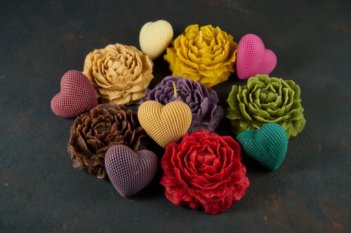 Свічка з бджолиного воску, "Півонія"